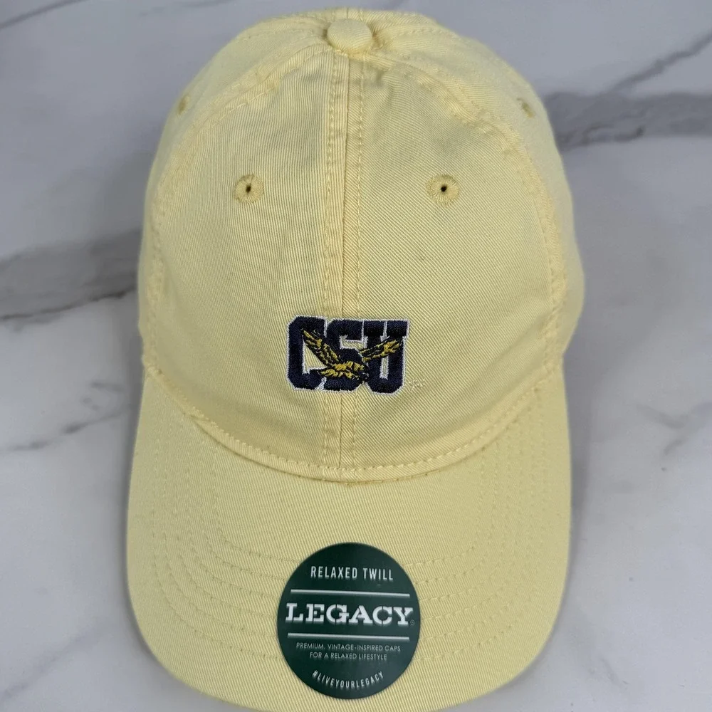 CSU Hat Cap Strap Back Mens Yellow NCAA Coppin State Baseball Football Relaxed